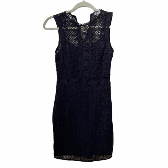 H&M navy sleeveless lace dress size 4 - Picture 1 of 10